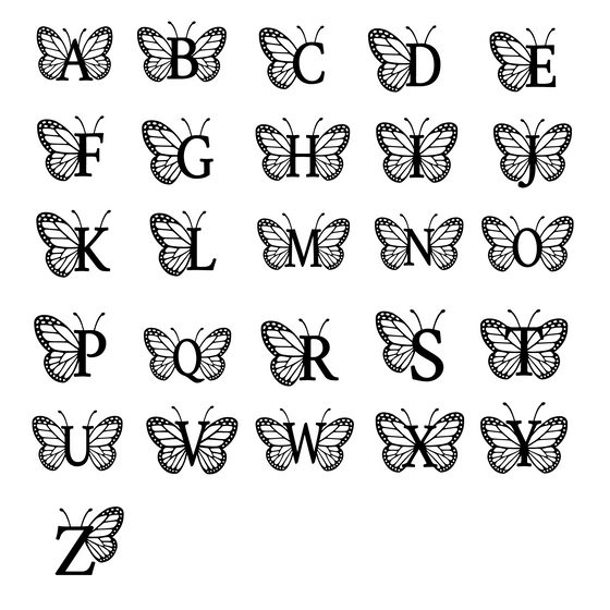 Personalized Butterfly Metal Letter