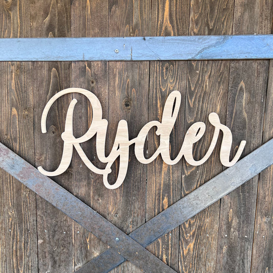 Wooden Name Sign - Style Olivia