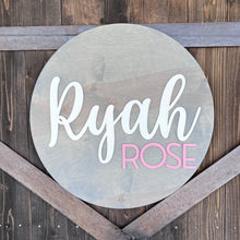  Custom Round 3D Nursery Name Sign Wall Decor - Isabella 12"-30" Wide