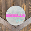 Custom Round 3D Nursery Name Sign Wall Decor - Isabella 12"-30" Wide