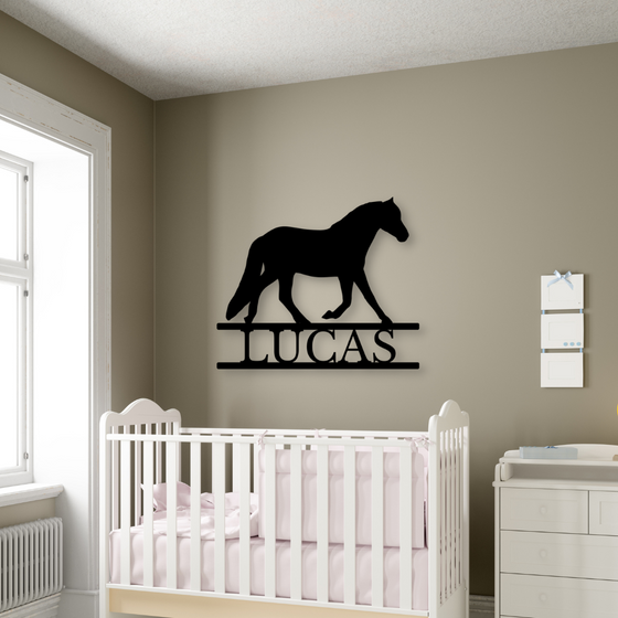 Wooden Horse Name Sign