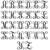Round Custom Last Name Letter Wooden Monogram in Cursive Vine