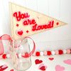 Valentine Pennant Flag, Valentine’s Basket Stuffer, Valentine's Day Basket Filler, Valentine Sign, Kids Pennant Flag, Valentine’s Day Decor