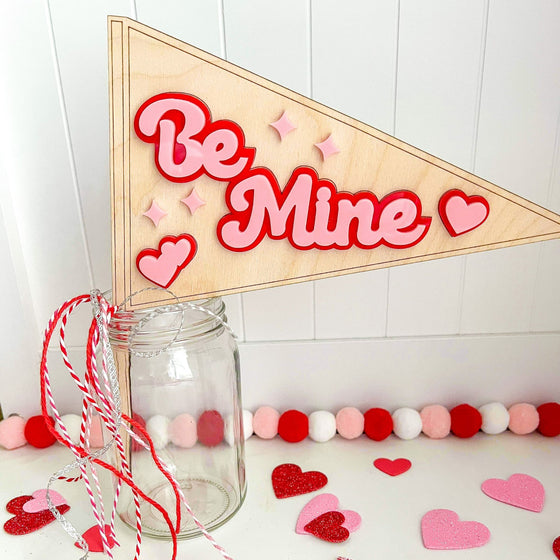 Valentine Pennant Flag, Valentine’s Basket Stuffer, Valentine's Day Basket Filler, Valentine Sign, Kids Pennant Flag, Valentine’s Day Decor