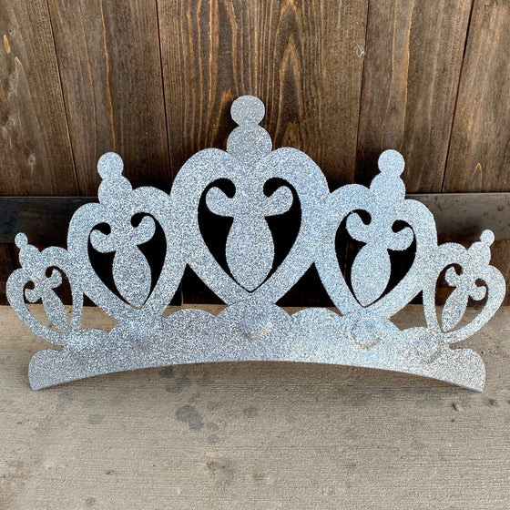 Crown Canopy Wall Decor Silver Glitter Choice of Color with Sheers