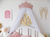 Crown Canopy, Rose Gold Glitter Crown Princess Wall Decor