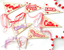  Valentine Pennant Flag, Valentine’s Basket Stuffer, Valentine's Day Basket Filler, Valentine Sign, Kids Pennant Flag, Valentine’s Day Decor