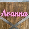 Wooden Name Sign - Style Camilla in Cursive